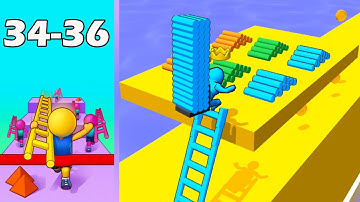 Ladder Race (IOS, Android) New update Gameplay All Levels (Level 34-36)