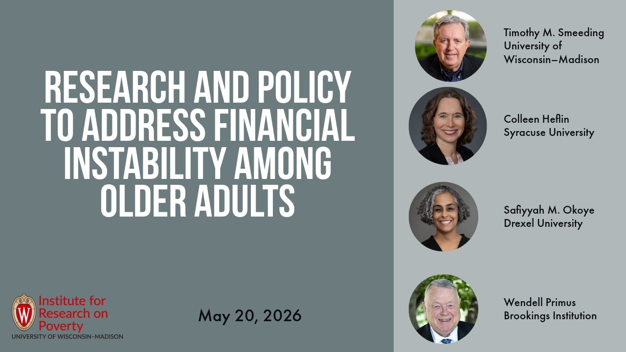 Webinar: Research and Policy to Address Financial Instability Among Older Adults