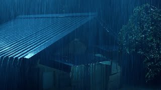 Fall Asleep Fast & Easy on Rainy Night | Torrential Rain on Tin Roof,Intense Thunder,White Noise 4K