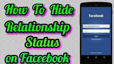 How To Hide Relationship Status On Facebook In Mobile
