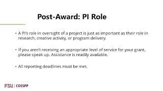 2026 COSSPP PI Post-Award 101