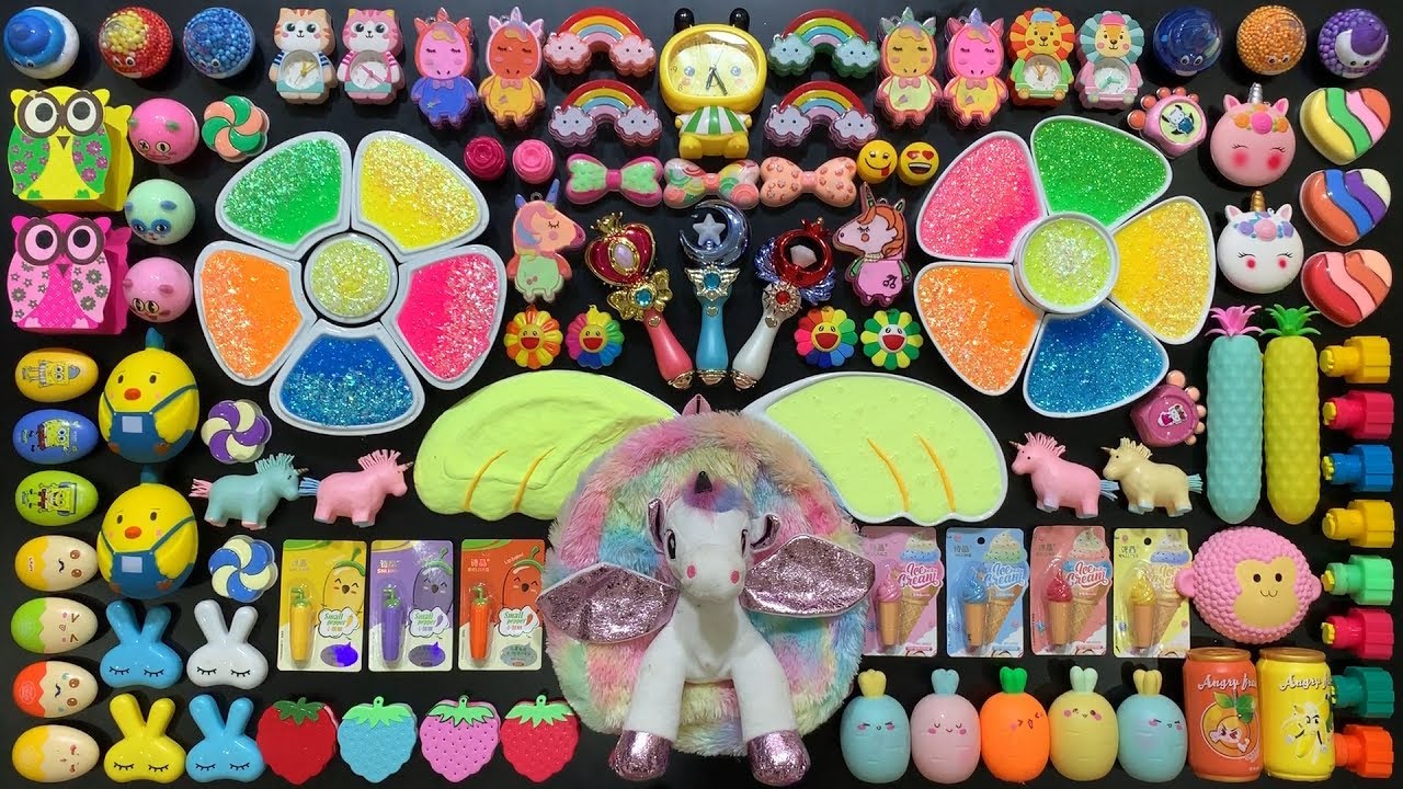 Festival of Colors !! Mixing Random Things Into Slime !! Satisfying Slime Smoothie #747