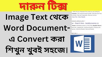 Image Text to word Document convert. How to Convert Image to Text in Microsoft Word Bangla Tutorial.
