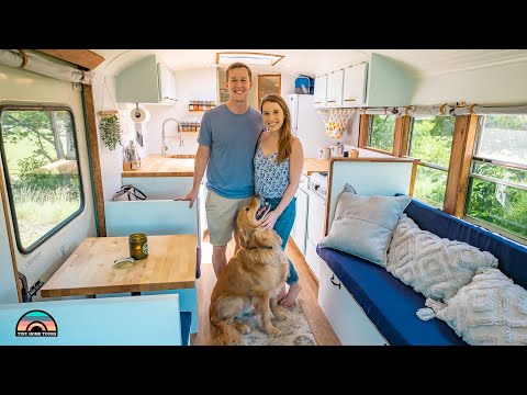 Newlywed's DIY School Bus Tiny House