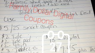 Family Dollar Digital Coupon Breakdown.