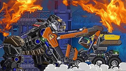 Robot Excavator in Excavator Shape VS Robot King Kong - Game Show - Game Play - 2016 - HD