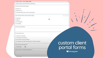 Using Custom Forms in the Client Portal of Therapyzen