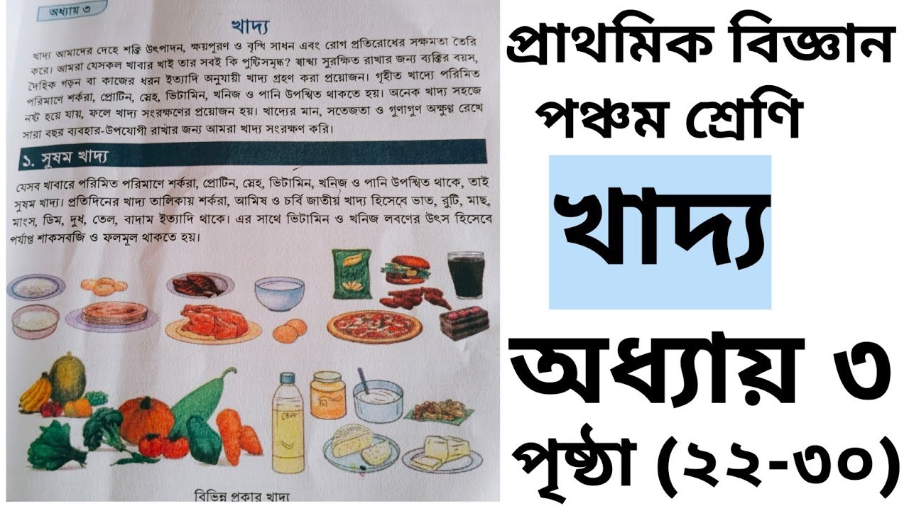 Class 5 Primary Science Chapter 3 Food | পঞ্চম শ্রেণী খাদ্য অধ্যায় সহজভাবে শিখুন