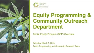 Cannabis Control Commission Social Equity Program 3-9-24