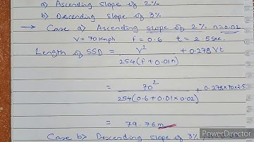 Unit 2.Topic 4.1:Numerical on Stopping Sight Distance.
