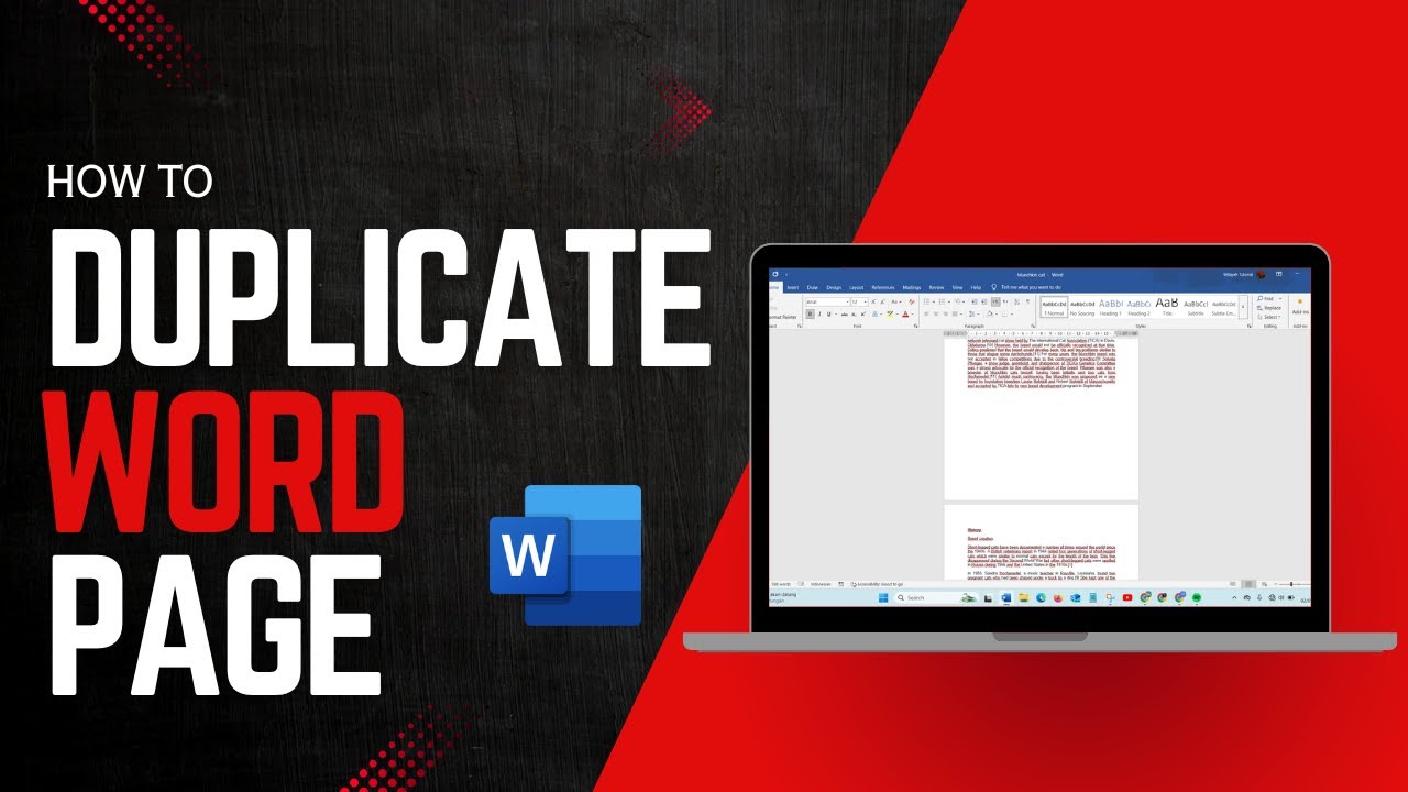 How to Duplicate Page in MS Word - YouTube