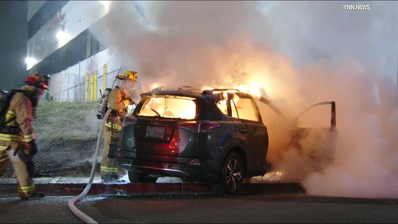Vehicle Occupants Escape Fiery Crash off Freeway in East Hollywood ...