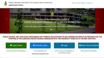 How to Apply Online to KNUST for admissions.