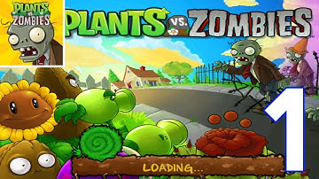 Plants vs Zombies - Gameplay Walkthrough Part 1 - Adventure Day Level 1-5 (iOS, Android)