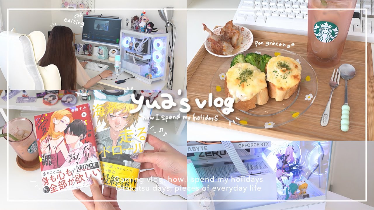 VLOG 社会人オタクの休日3日間⸝⋆⸝⋆ / マカロン作り🥣♡ / カフェに行ったり☕️編み物にはまったり🧶【社会人オタクの休日】