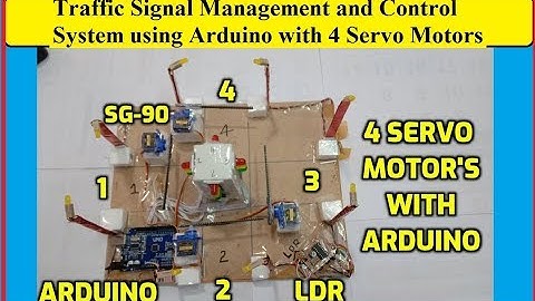 Traffic Signal Management and Control System using Arduino with 4 servo motors