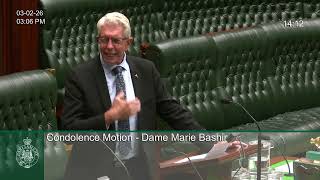 CONDOLENCE MOTION – DAME MARIE BASHIR (03 February 2026)