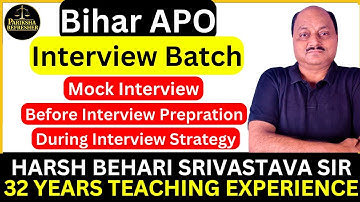 Bihar APO Interview Batch | Mock Interview | Interview Prep | Study Material | Pariksha Refresher