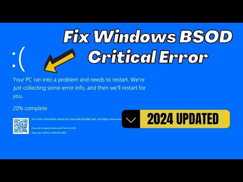 How To Fix Critical Process Died Blue Screen Error On Windows 10 x11