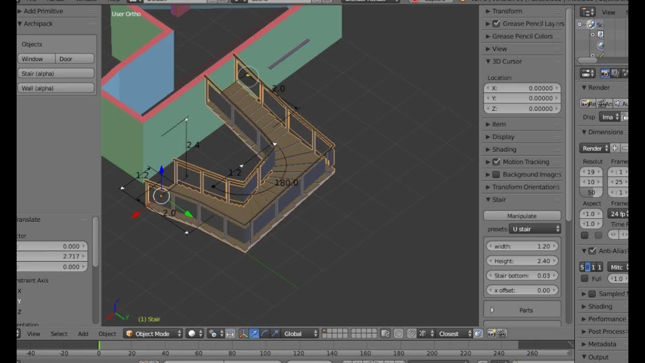 Архитектурная визуализация в blender. Blenderbim. Заборы в блендер 3д. Blender archipack. Archimesh.