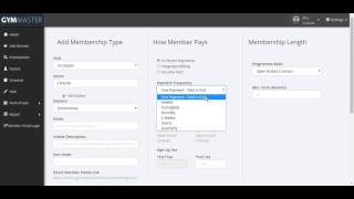 GymMaster Training: Setting Up a 'Paid In Full' Membership screenshot 1