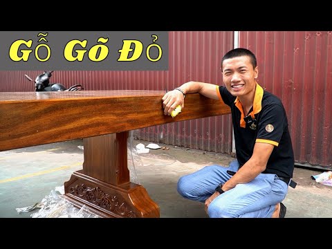 Video ĐẮT NHƯNG CHẤT LƯỢNG | Bàn Ăn Nguyên Khối Gỗ Gõ Đỏ Dài... - youtube