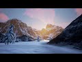 10 hour Sunset Over Snowy Mountain Meadows: Ambient Music, Depression Relief, Ease Anxiety