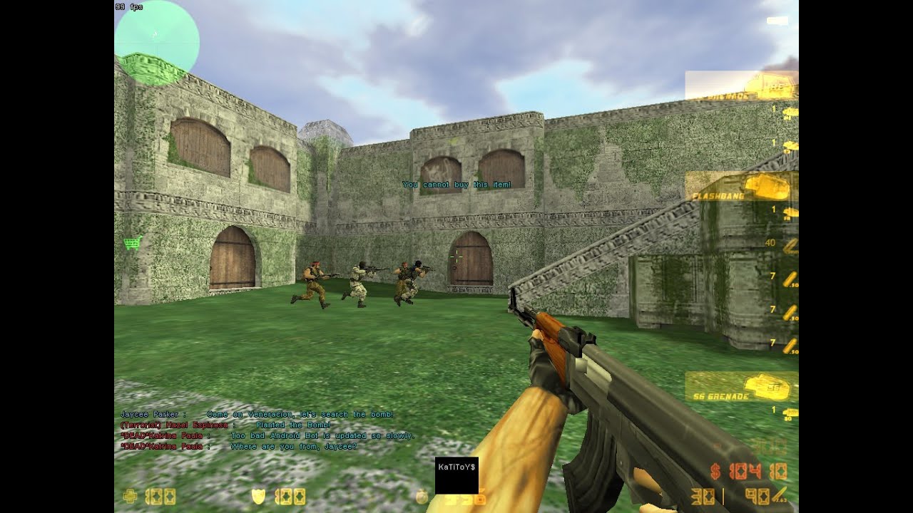 Counter-Strike CS 1.3 gameplay de_dust vs godlike bots