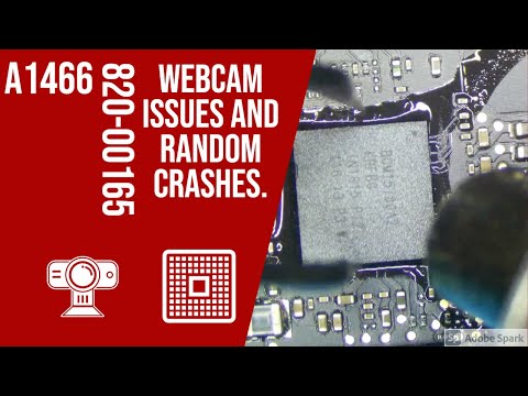 A1466 MacBook Air with a buggy webcam and random freezing/crashing.