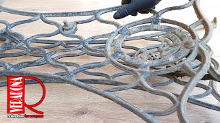 Making a table from the legs of an old sewing machine