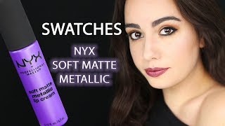 SWATCHES SOFT MATTE METALLIC NYX COSMETICS | 12 nuevos tonos 2018 | BEATRIZ GRANT screenshot 1