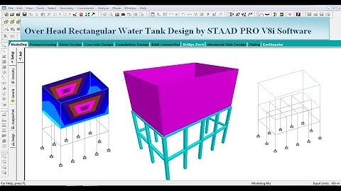 Elevated Rectangular Water Tank Design by STAAD Pro V8i Software