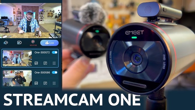 EMEET Streamcam One Wireless Streaming Camera, 1080P HD Webcam with Sony  Sensor, Multi-cam support, 1 Detachable Mic & 2 Built-in Noise Reduction