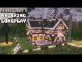 Minecraft Relaxing Longplay - Rainy Day Mountain Cottage House - No Commentary