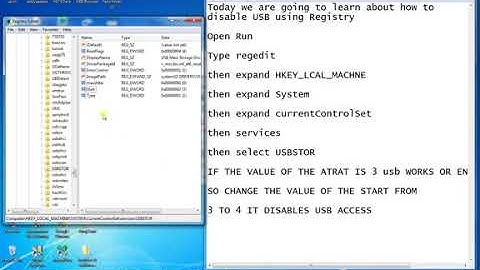 How to disable USB using registry editor in windows 7 windows 8 in hindi and Eng