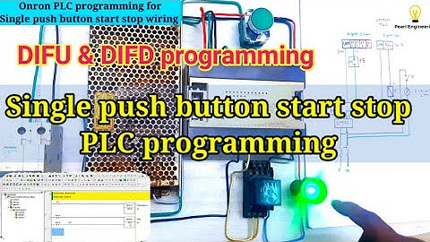 single push button start stop omron plc programming |DIFU & DIFD programming in PLC