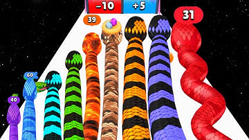 Snake Run Race vs Snake Run Merge Evolve - ASMR Gameplay New Update