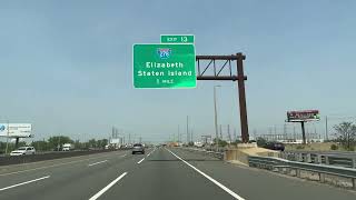 New Jersey turnpike north to Goethals bridge, Staten Island, New York City