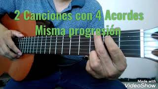 Canciones en Sol , 4 Acordes, una misma progresión. Tutorial Guitarra chords