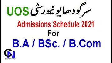 UOS BA/BSc/B.Com Admission Schedule 2021 | SU Admission Schedule for BA/BSc/B.com 2021