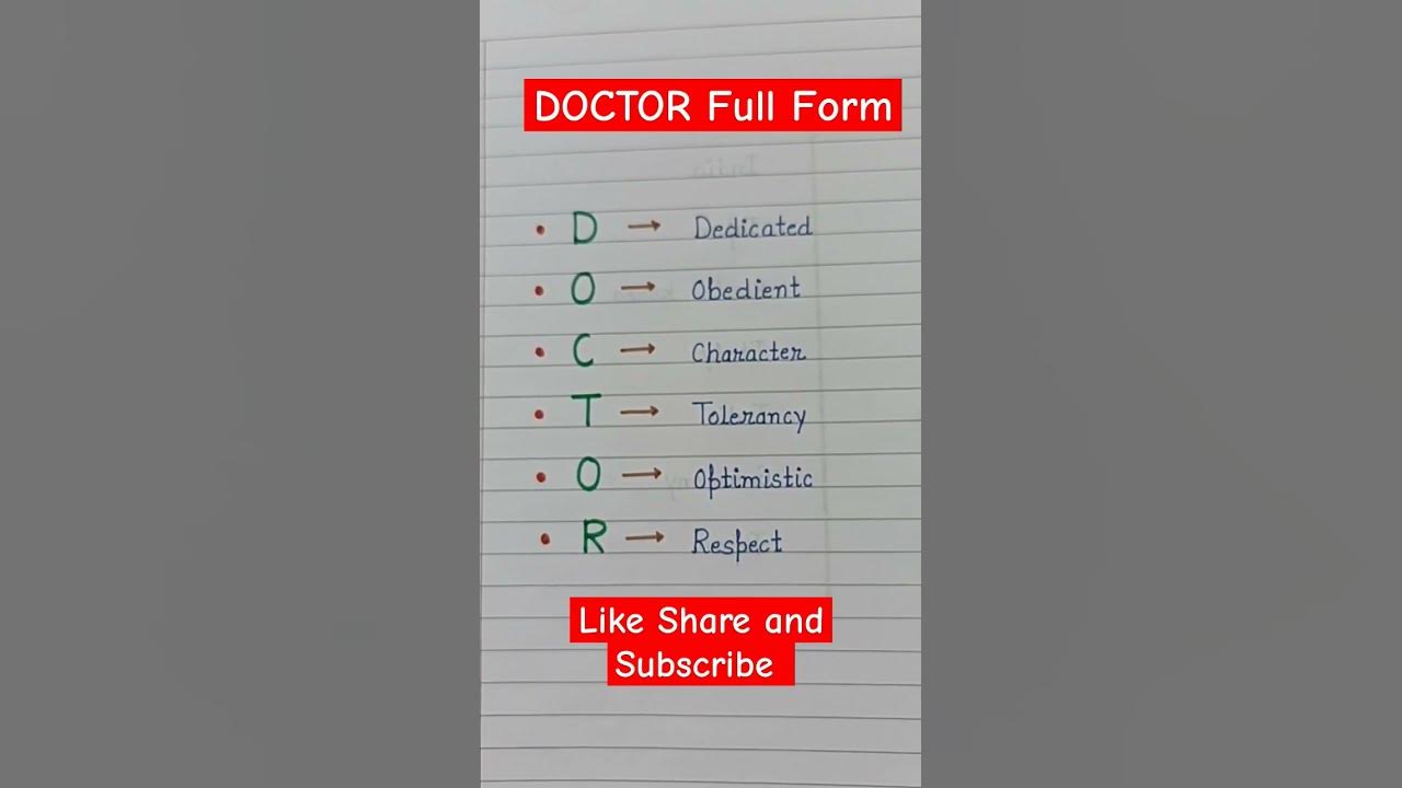 Doctor Full Form shorts shorts Feed shorts Video YouTube doctor-full-form-shorts-shorts-feed-shorts-video-youtube