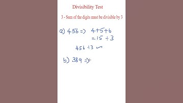 Divisibility Test of 3. easy way to find whether a number is divisible by 3.