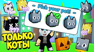 ШОК! ТОЛЬКО КОТАМИ! ROBLOX Pet Simulator X, прохожу пет симулятор х играя.