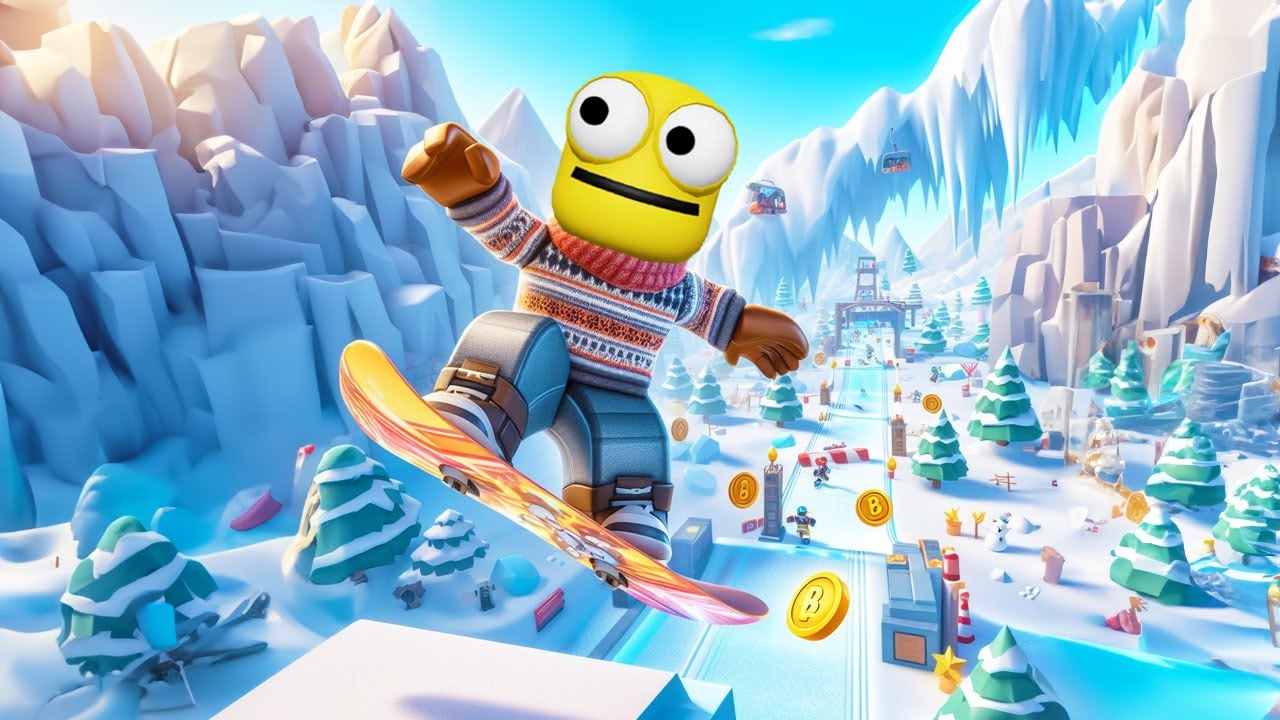 OBBY MAIS JE SUIS EN SNOWBOARD AVEC ODETTE (Snowboard Obby)