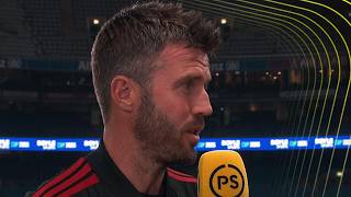 Manchester United head coach Michael Carrick speaks after penalty shootout victory at Croke Park