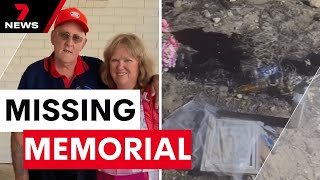 Grieving widow's plea after late truckie's Eyre Highway roadside memorial stolen | 7NEWS