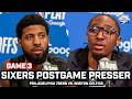 Tyrese Maxey, Paul George REACT After Pivotal Loss To Celtics | Sixers Presser