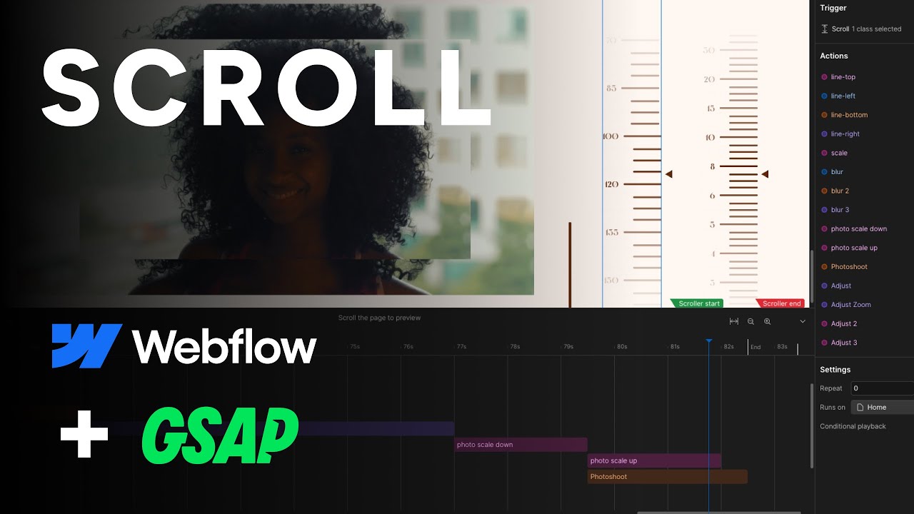 Webflow + GSAP Scroll Animation — Photo Blur & Scale Reveal Effect ...