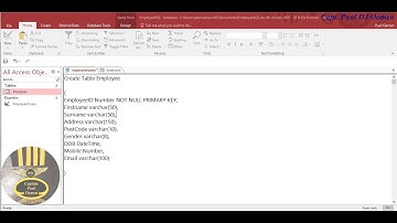 How to Create an Employee Table in MS Access using SQL