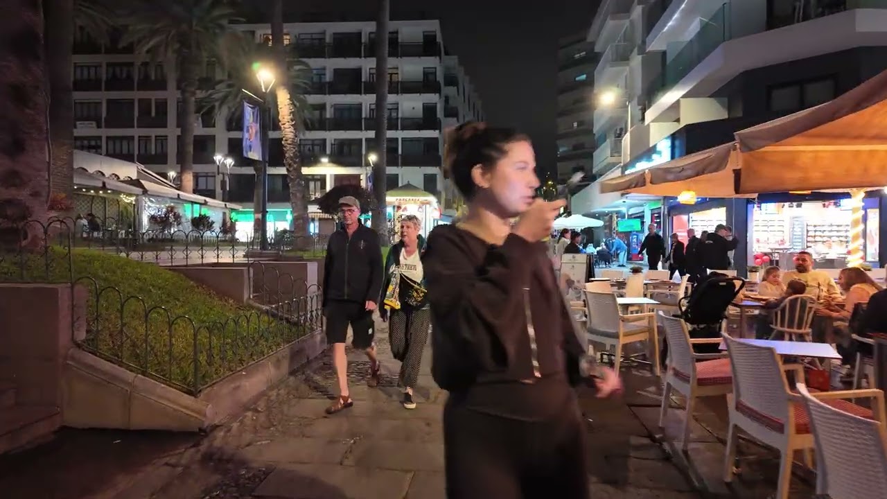 Puerto de la Cruz Night Walk 🇪🇸 Tenerife Carnival Atmosphere 🎭 Canary Islands 4K Walking Tour